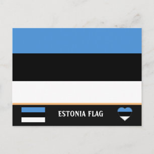 Estnische Flagge & Estland - Reisen, Urlaub/Sport Postkarte