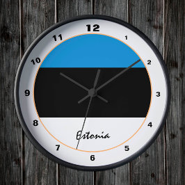 Estnische Flagge & estnische trendige Mode /Design Runde Wanduhr