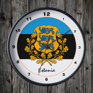Estnische Flagge & estnische trendige Mode /Design Runde Wanduhr