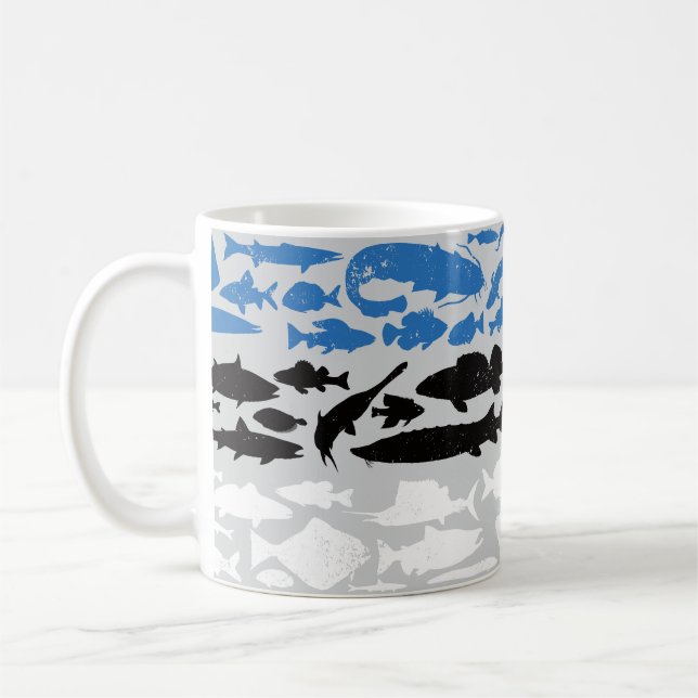 Estnische Flagge - Fischereidesign Kaffeetasse (Links)