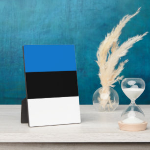 Estnische Flagge Fotoplatte