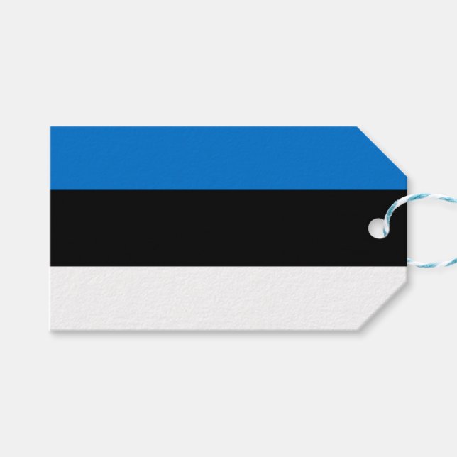 Estnische Flagge Geschenkanhänger (Vorderseite (Horizontal))
