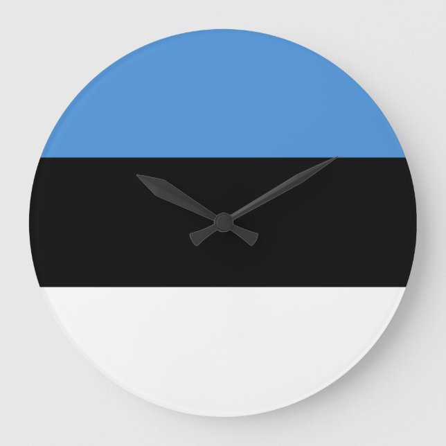 Estnische Flagge Große Wanduhr (Vorderseite)