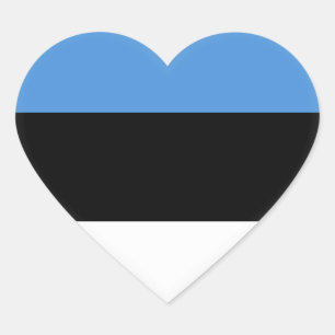 Estnische Flagge Herz-Aufkleber