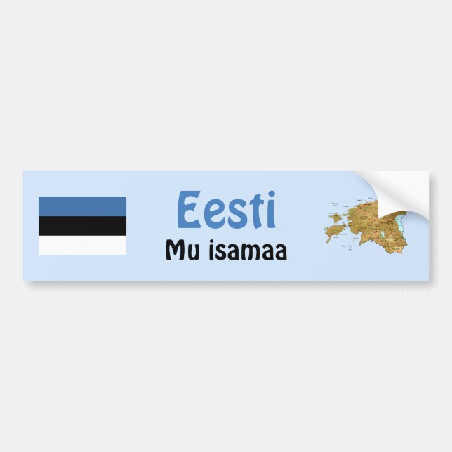 Estnische Flagge + Karte Autoaufkleber (Vorne)