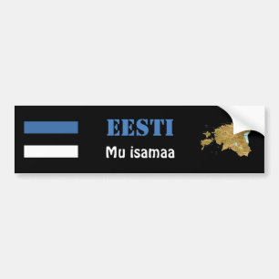 Estnische Flagge + Karte Autoaufkleber