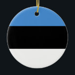 Estnische Flagge Keramik Ornament<br><div class="desc">Estnische Flagge</div>