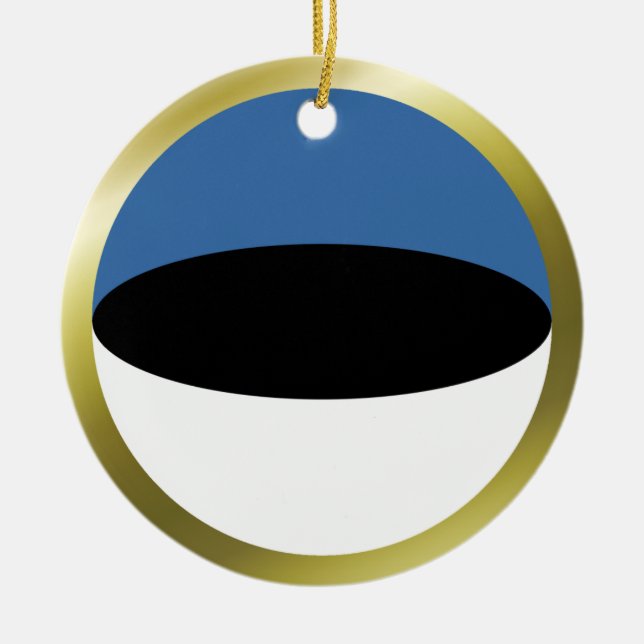 Estnische Flagge Keramik Ornament (Vorne)