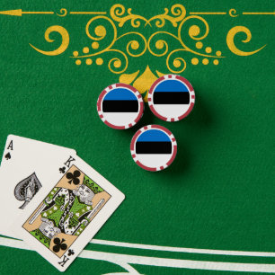 Estnische Flagge Pokerchips