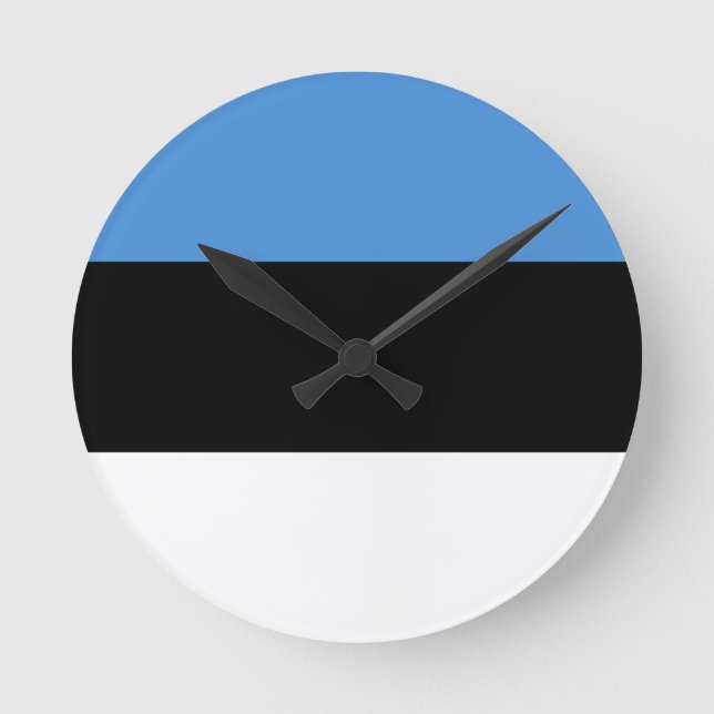 Estnische Flagge Runde Wanduhr (Vorderseite)