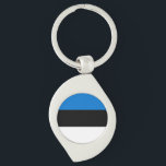 Estnische Flagge Schlüsselanhänger<br><div class="desc">Patriotische Flagge Estlands.</div>