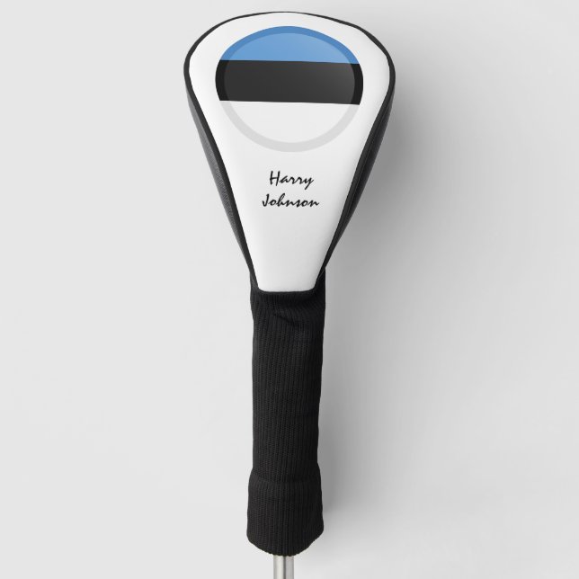 Estnische Flagge und Mit Monogramm Golfplätze Golf Headcover (Vorderseite)