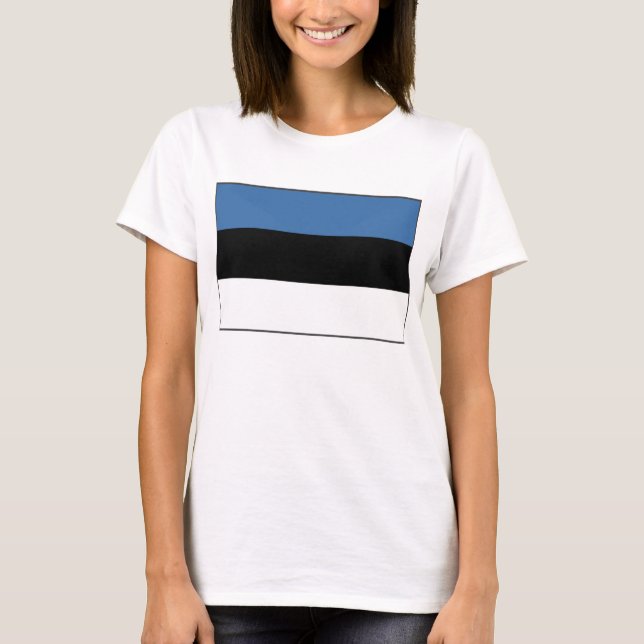 Estnische Flagge x Karte T - Shirt (Vorderseite)