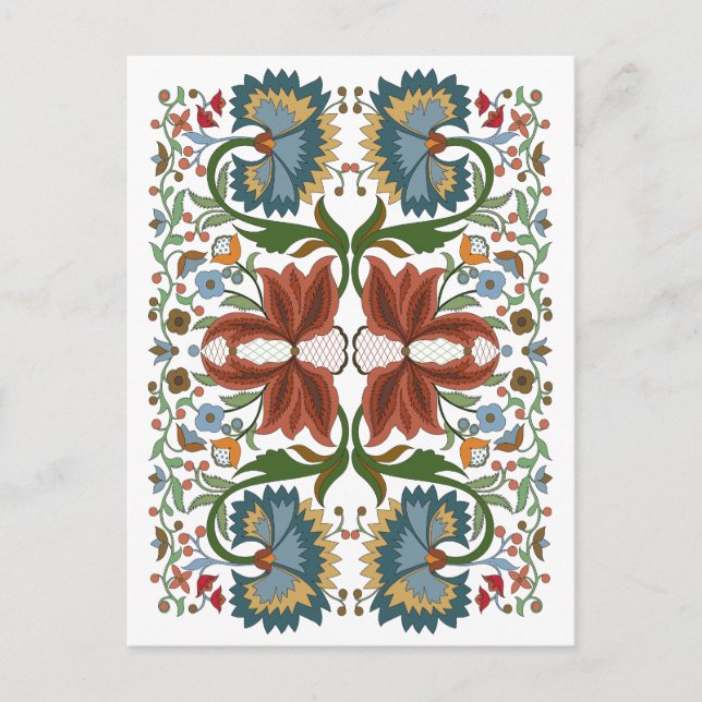 Estnische Vintage Wildblumen Volkskunst Postkarte (Vorderseite)