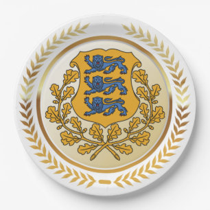 Estnische Wappen Pappteller
