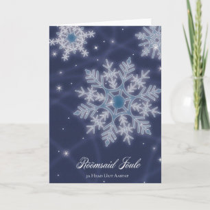 Estnische Weihnachtskarte - Blue Snowflake Feiertagskarte