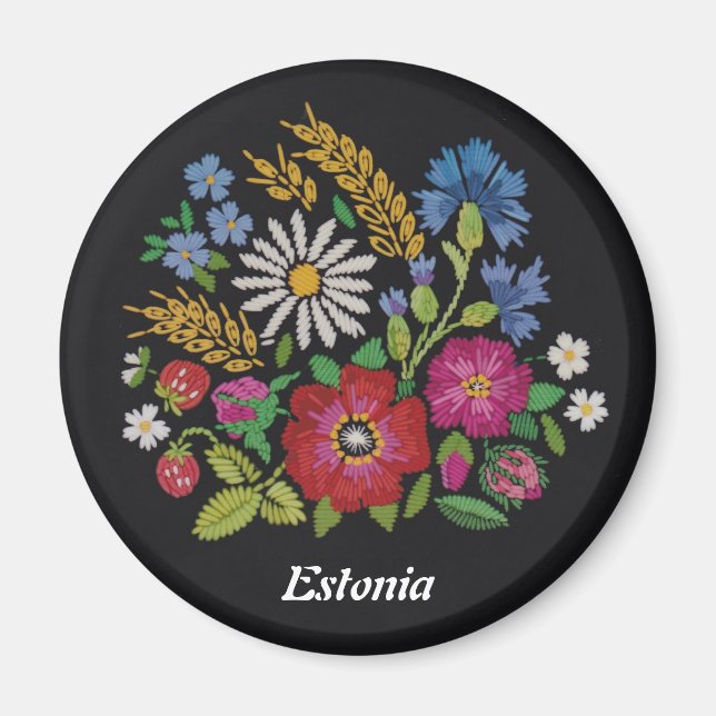 Estnische Wildblume Magnet (Vorne)