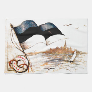 Estnisches Flaggen-Tee-Tuch Küchentuch