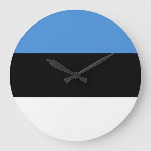 Estonia Flag Große Wanduhr
