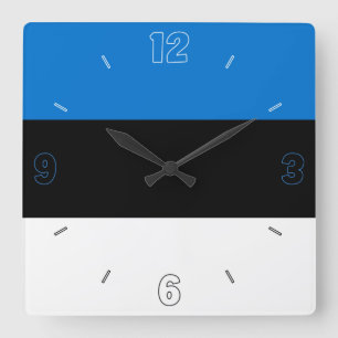 Estonia Flag Patriotic Quadratische Wanduhr