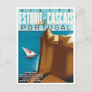 Estoril Cascais Portugal Vintage-Reisepostkarte Postkarte