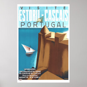 Estoril-Cascais Portugal Vintage Travel Poster