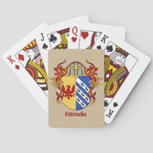 Estrada Heraldischer Schild mit Mantling Spielkarten