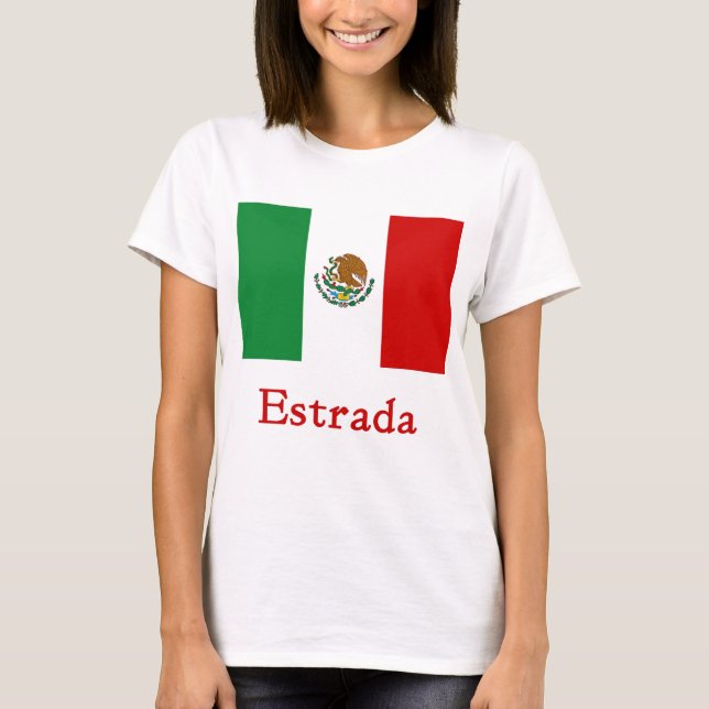 Estrada-mexikanische Flagge T-Shirt (Vorderseite)