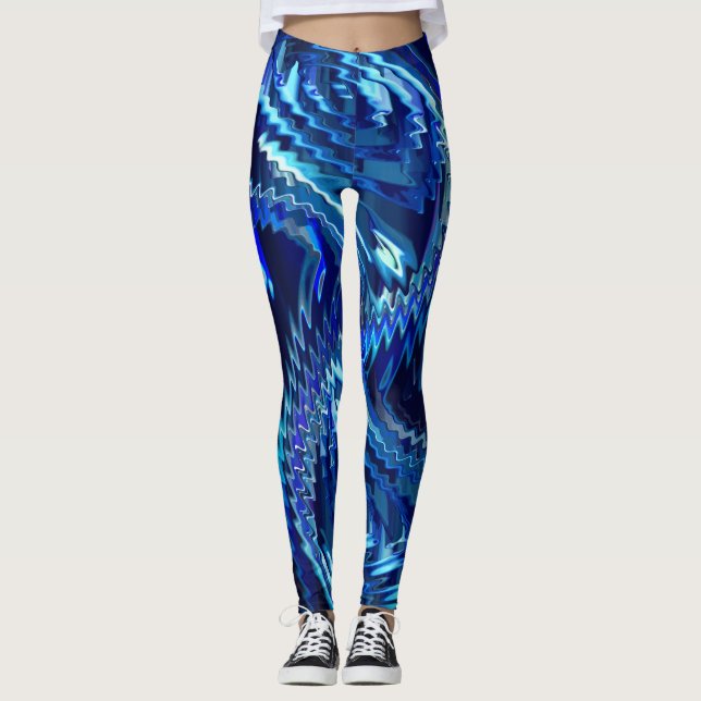 Estrela azul ondulada com traçados em ziguezague leggings (Vorderseite)