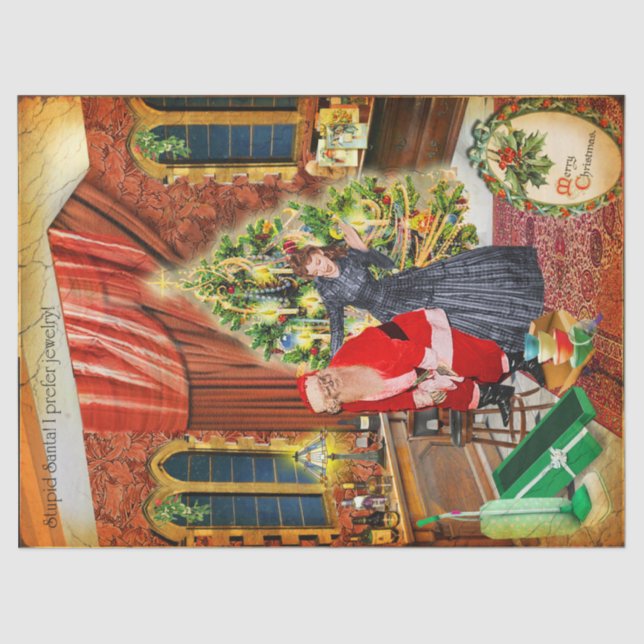 ¡Estúpido Santa! Prefiero joyas :/ Seidenpapier (Vorderseite)