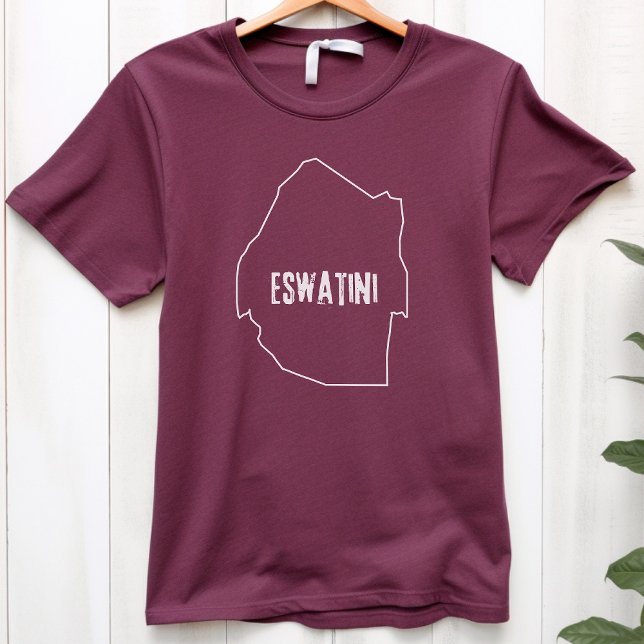 Eswatini Country Map Kontur Swaziland Swazi Line T-Shirt (Von Creator hochgeladen)