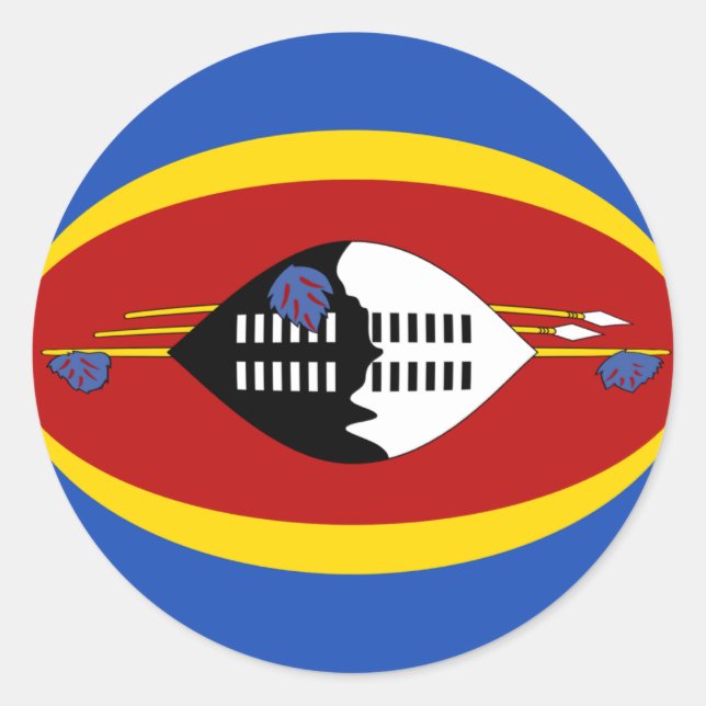 Eswatini Fisheye Flag Sticker (Vorderseite)