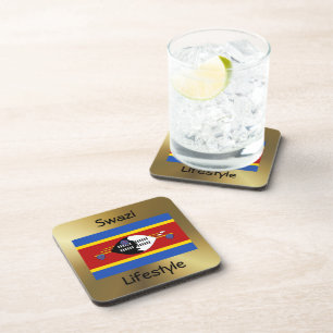 Eswatini-Flag+Text-Untersetzer Getränkeuntersetzer