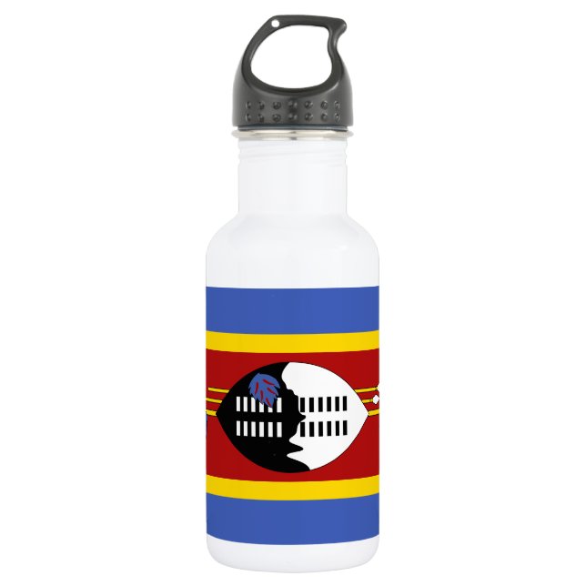 Eswatini-Flagge Edelstahlflasche (Vorderseite)