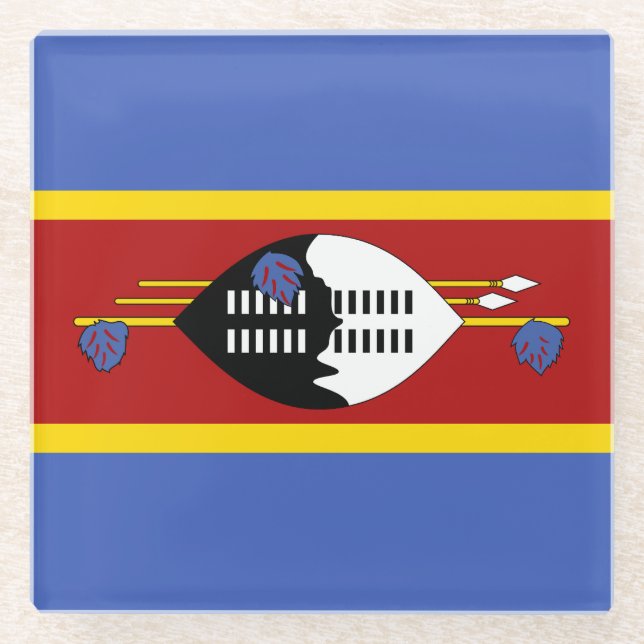 Eswatini-Flagge Glasuntersetzer (Vorderseite)