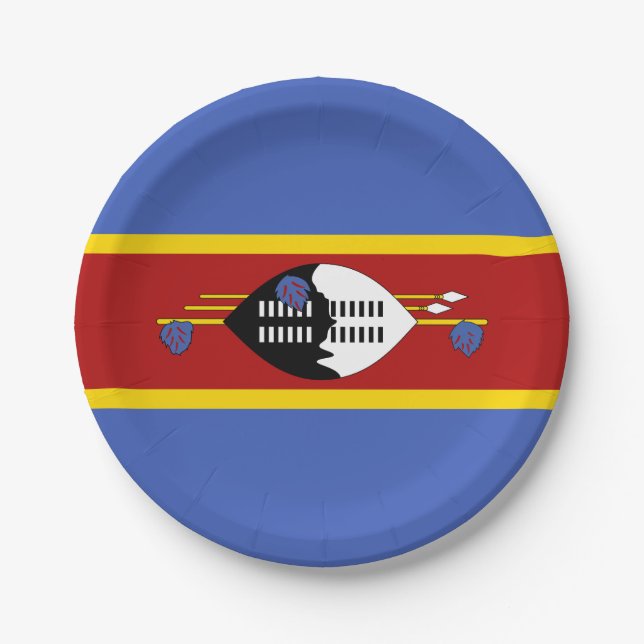 Eswatini-Flagge Pappteller (Vorderseite)