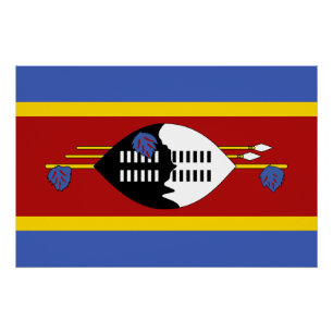 Eswatini-Flagge Poster