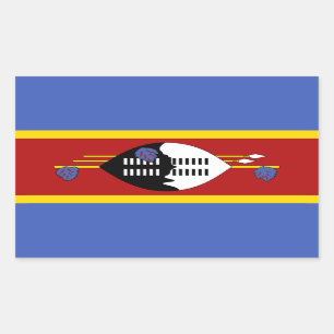 Eswatini-Flagge Rechteckiger Aufkleber