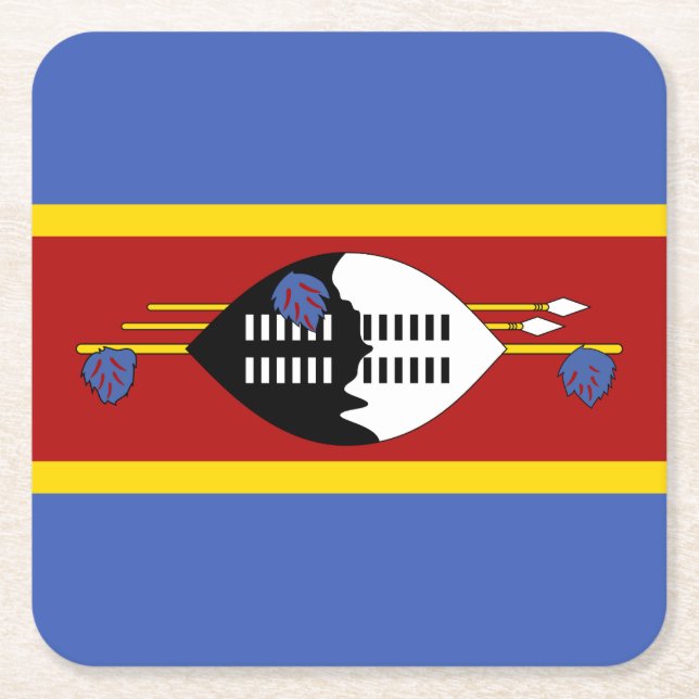 Eswatini-Flagge Rechteckiger Pappuntersetzer (Vorderseite)