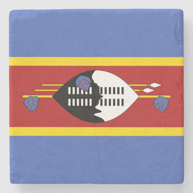 Eswatini-Flagge Steinuntersetzer (Vorderseite)