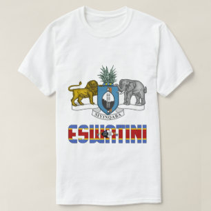 Eswatini-Flagge und -Wappen, Patriotik T-Shirt