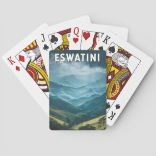 Eswatini Illustration Reise Kunst Vintage Spielkarten