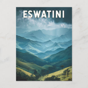 Eswatini Illustration Travel Art Vintag Postkarte