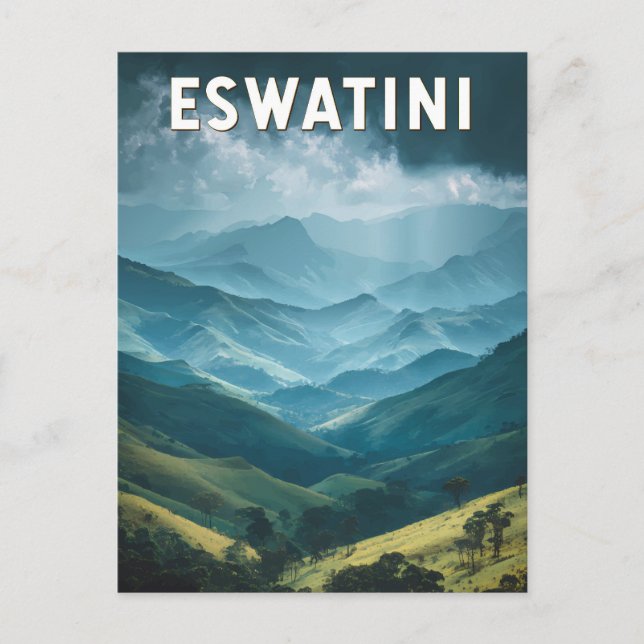 Eswatini Illustration Travel Art Vintag Postkarte (Vorderseite)