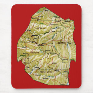 Eswatini Karte Mousepad