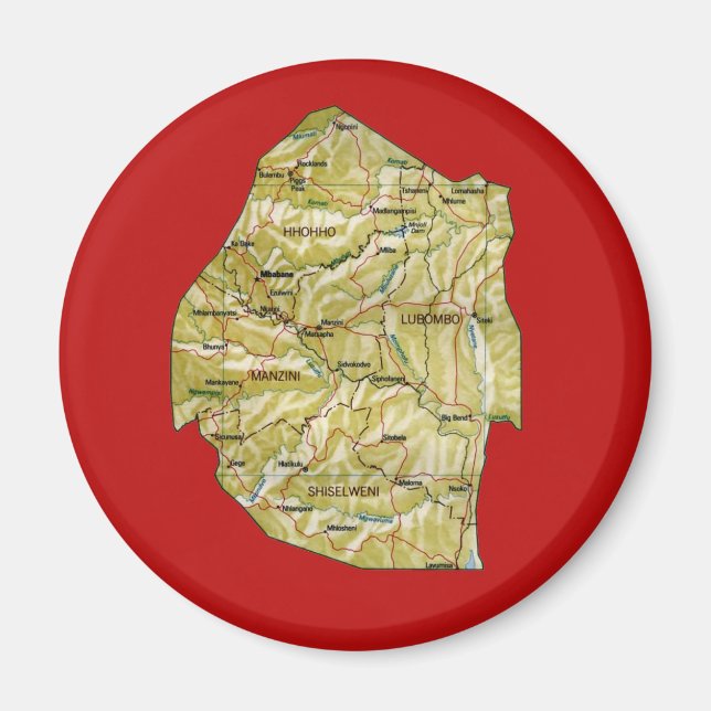 Eswatini Map Magnet (Vorne)