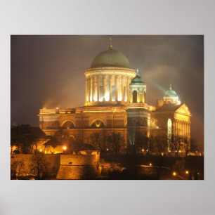 Esztergom bazilika lights poster