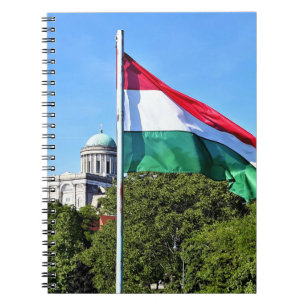 Esztergomer Basilika und ungarische Flagge Notizblock
