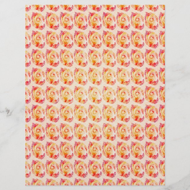 ET Abstract Roses Scrapbook Papier 2-seitige Seite (Vorderseite)