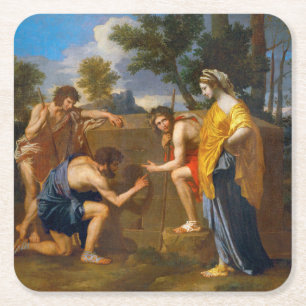Et in Arcadia ego, Poussin Rechteckiger Pappuntersetzer